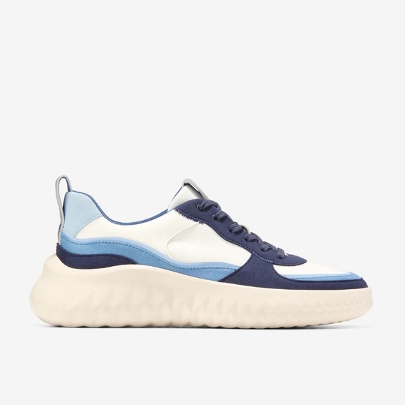 NWOB Cole Haan Generation ZERØGRAND II Court Sneakers - Ivory/Blue | Size 8.5 - Picture 1 of 11